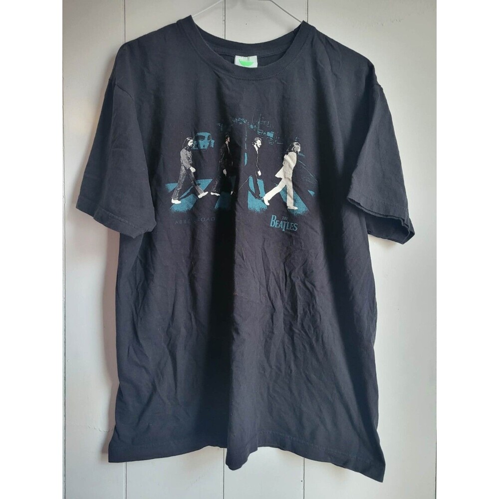 2005 Vintage The Beatles Abbey Road Apple Men's Cotton Black T-shirt